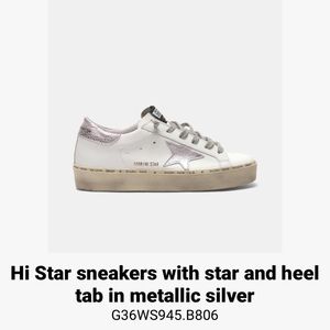 Hi Star sneakers with star and heel tab in metallic silver